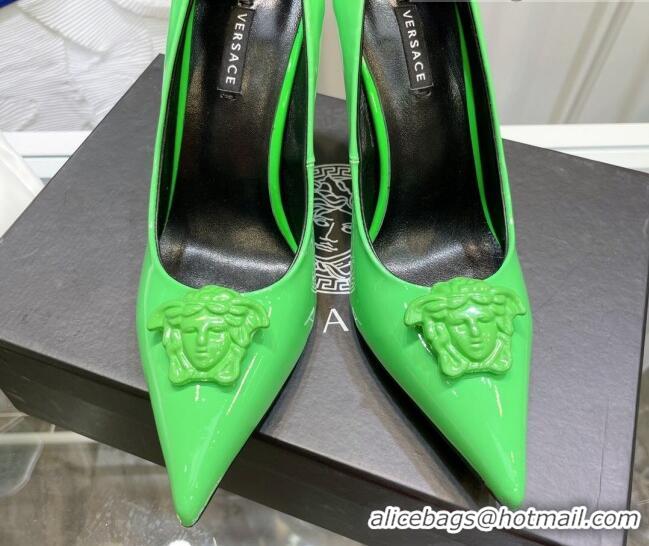 Most Popular Versace La Medusa Patent Leather Pumps 9.5cm 081153 Green