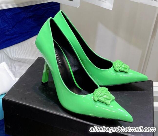 Most Popular Versace La Medusa Patent Leather Pumps 9.5cm 081153 Green