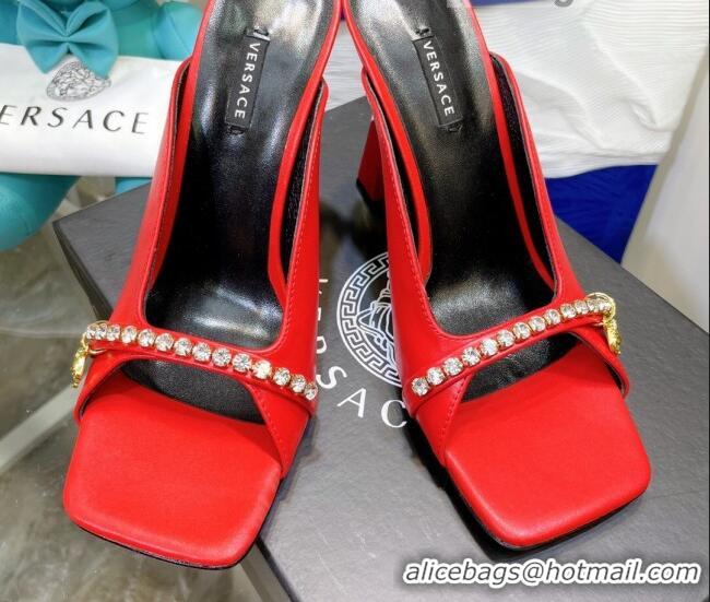 Best Design Versace Le Medusa Charm Leather Mules Sandals 081163 Red