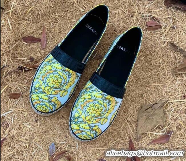 Grade Design Versace Print Espadrilles White/Gold 112420