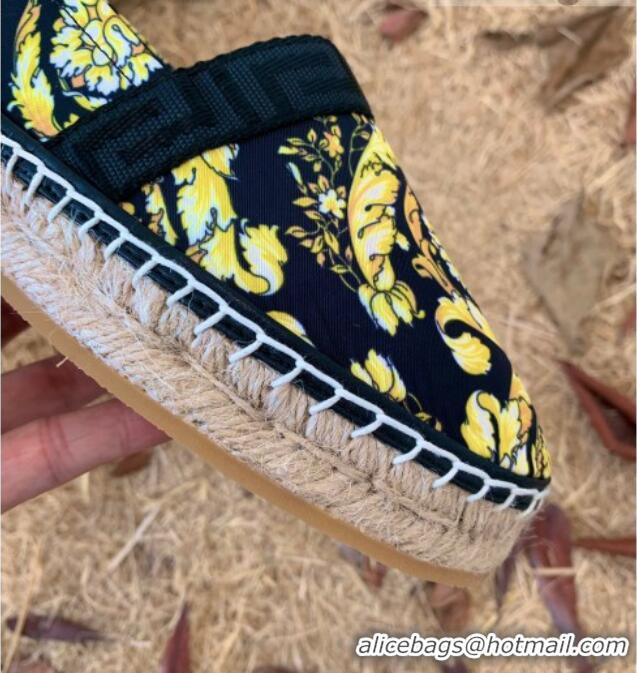 Best Price Versace Print Espadrilles Black/Gold 112421