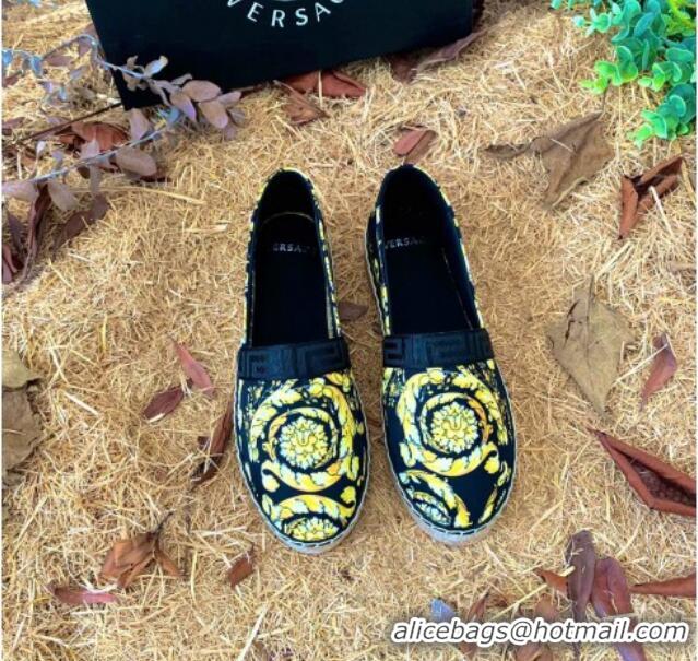 Best Price Versace Print Espadrilles Black/Gold 112421