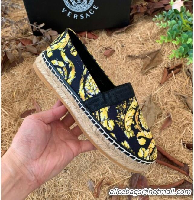 Best Price Versace Print Espadrilles Black/Gold 112421