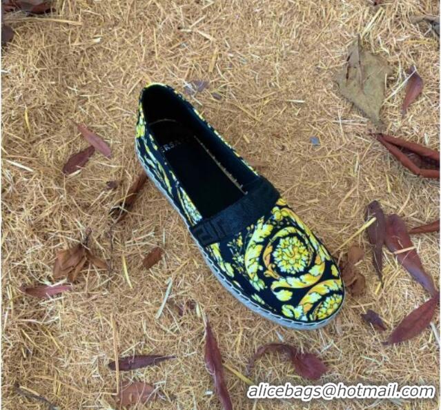 Best Price Versace Print Espadrilles Black/Gold 112421