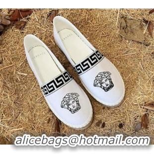 Charming Versace Canvas Espadrilles White 112422