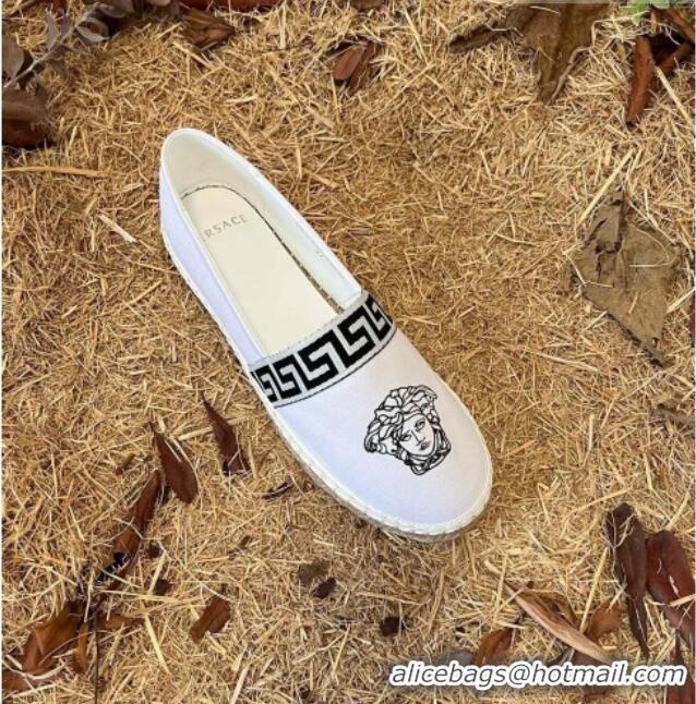 Charming Versace Canvas Espadrilles White 112422