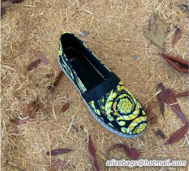 Best Quality Versace Print Espadrilles Black/Gold 112425