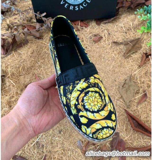 Best Quality Versace Print Espadrilles Black/Gold 112425