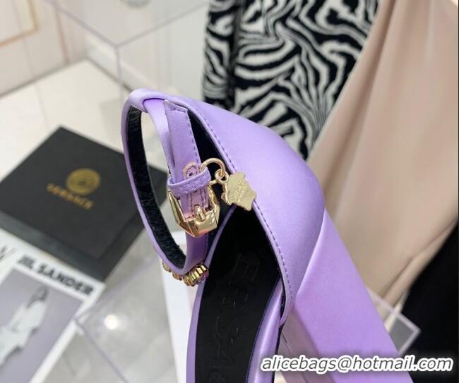 Best Price Versace Medusa Aevitas Satin Platform Pumps 15cm 112426 Lilac Purple