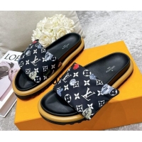 Hot Style Louis Vuitton Pool Pillow Comfort Down Slide Sandals Navy Blue 111782