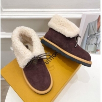 Popular Style Louis Vuitton Pillow Comfort Suede Shearling Ankle Boot Grape 111793