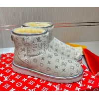 Best Price Louis Vuitton Supreme Crystal Wool Ankle Boots 111798 Silver