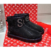 Best Luxury Louis Vuitton Supreme Crystal Wool Ankle Boots 1117102 Black