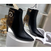 Low Price Louis Vuitton Afterglow Leather and Monogram Canvas Ankle Boots 9cm 111805 Black/Brown