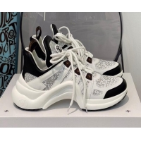 Best Product Louis Vuitton LV Archlight Sparkling Glitter Sneakers 112440 White