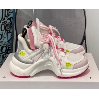 Best Grade Louis Vuitton LV Archlight Fabric Textile Sneakers 112440 Rose Pink