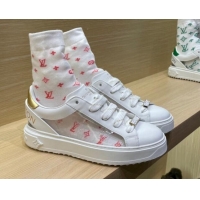 Low Cost Louis Vuitton Time Out Monogram Socks Sneakers 112445 Pink/Gold