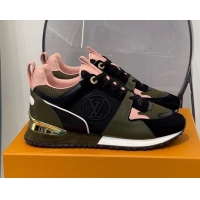 Lowest Price Louis Vuitton Run Away Sneakers Khaki Green/Pink 112456