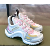 Unique Discount Louis Vuitton LV Archlight Leather Sneakers 112461 Pink/White