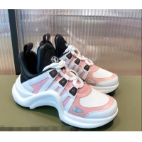 Cheap Price Louis Vuitton LV Archlight Leather Sneakers 112461 Pink/White/Black 