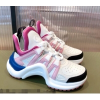 Shop Duplicate Louis Vuitton LV Archlight Leather Sneakers 112461 White/Pink