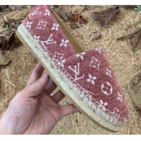 Good Product Louis Vuitton Monogram Velvet Flat Espadrilles 112474 Pink