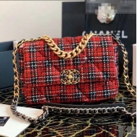 Super Quality Chanel 19 Tweed Flap Bag AS0911 Red 2020