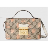 Promotional Gucci Padlock berry print mini bag 652683 White