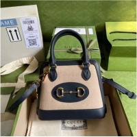 Promotional Gucci Horsebit 1955 mini top handle bag 640716 fabric&blue