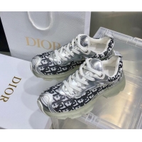 New Fashion Dior Vibe Sneakers in Oblique Mesh and Silver-Tone Leather 111554