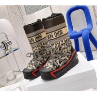 Most Popular Dior Dioralps Snow Short Boots in Beige Multicolor Mizza Shiny Nylon 111558