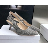 Low Cost Dior J'Adior Slingback Pumps 6.5cm in Grey Crocodile-Effect Embroidered Velvet 111581