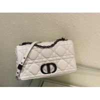 Top Grade LARGE DIOR CARO BAG Gradient Cannage Lambskin M9243E white