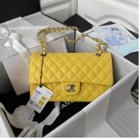 Buy Cheap Chanel Flap Shoulder Bag Grained Calfskin A01112 silver-Tone Metal yellow