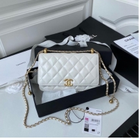 Luxury Classic CHANEL Lambskin Flap Shoulder Bag AP2289 white