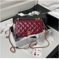 Discount CHANEL Lambskin Flap Shoulder Bag AP2289 red