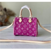 Luxury Discount Louis Vuitton SPEEDY Monogram denim M95052 rose