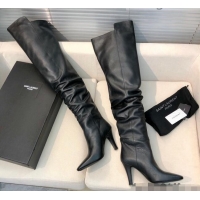 Good Looking Saint Laurent Betty Over-the-knee Boots in Calfskin 123058 Black