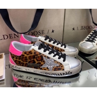 Good Quality Golden Goose Super-Star Sneakers in Leopard Print Horse Hair and Silver Leather 105055