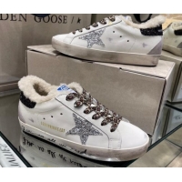 Perfect Golden Goose Super-Star Sneakers With Shearling Lining and Black Back 105065