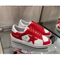 Super Quality Golden Goose Stardan Sneakers in White & Red Leather with Red Star 105066