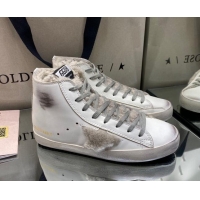 Good Product Golden Goose Francy Sneakers in White Leather with Shearling Lining and Star 105080