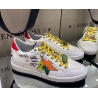 Reasonable Price Golden Goose Ball Star Sneakers in Laminated Leather With Graffiti 105087