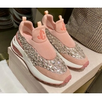 Low Price Jimmy Choo Lycra Crystal Sneakers 11658 Pink