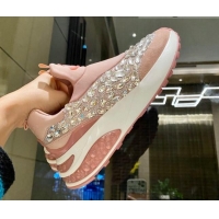 Low Price Jimmy Choo Lycra Crystal Sneakers 11658 Pink