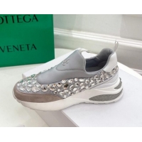 Best Product Jimmy Choo Lycra Crystal Sneakers 11660 Grey