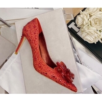 Luxury Jimmy Choo Crystal Pumps 8.5cm Red 111690