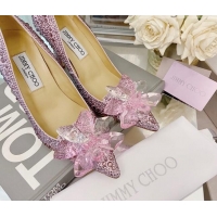 Luxury Jimmy Choo Crystal Pumps 10cm Pink 111693