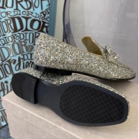 Good Product Jimmy Choo Crystal Buckle Loafers 112352 Silver