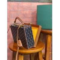 Buy Discount Goyard Regina Box Bag GY1408 Black And Tan